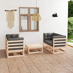 Maison Chic Salon de jardin 5 pcs + coussins - Mobilier/Meubles de jardin - Table et chaises d'extérieur Bois de pin massif -MN13947