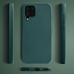 Moozy Lifestyle. Coque conçue pour Samsung A12, vert foncé – Coque légère en silicone liquide avec finition mate et doublure en microfibre douce, coque en silicone de qualité supérieure pas cher