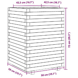 vidaXL Jardinière 50x50x72 cm bois massif douglas pas cher