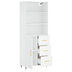 Avis vidaXL Buffet haut Blanc 69,5x34x180 cm Bois d'ingénierie