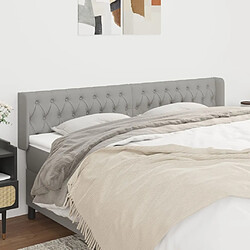 Maison Chic Tête de lit scandinave avec oreilles,meuble de chambre Gris clair 183x16x78/88 cm Tissu -MN82920