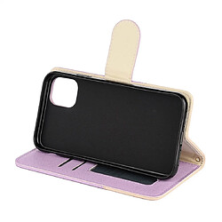 Wewoo Coque Étui en cuir à rabat de couleur épissure pour iPhone 11 Pro avec support cadre photo emplacements carte et portefeuille violet pas cher