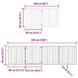 vidaXL Barrière pour chien porte pliable 12 panneaux bois de peuplier pas cher