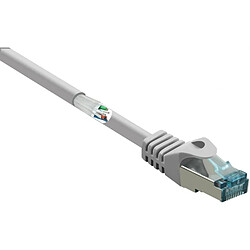 Renkforce RF-5047486 RJ45 Câble réseau, câble patch CAT 6a S/FTP 5.00 m gris ignifuge 1 pc(s)