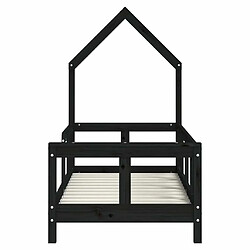 Acheter Maison Chic Lit simple Cadre de lit pour enfant,Lit d'Enfant Moderne noir 70x140 cm bois de pin massif -MN42407