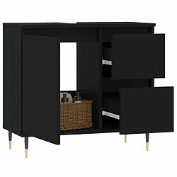 Avis Maison Chic Armoire de salle de bain,Meuble de rangement,Meuble haut noir 65x33x60 cm bois d'ingénierie -GKD106771