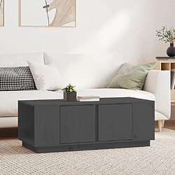 vidaXL Table basse Gris 110x50x40 cm Bois massif de pin