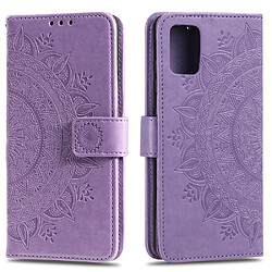 Etui en PU empreinte fleur cool violet pour votre Samsung Galaxy A31