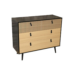 Urban Living Commode contemporaine effet bois Chelsea - L. 98 x H. 82 cm - Noir