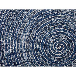 Acheter Beliani Tapis rond en jean 140 cm bleu foncé BULUCA