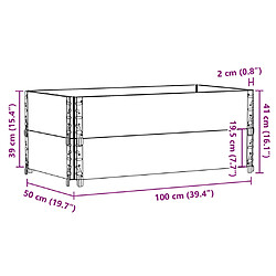 vidaXL Jardinière 100x50 cm bois de pin massif pas cher