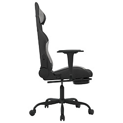 Avis vidaXL Chaise de jeu avec repose-pied Noir et gris clair Tissu