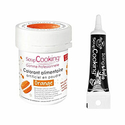 Scrapcooking Colorant alimentaire Orange + Stylo glaçage noir