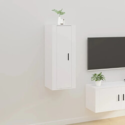 Maison Chic Meuble TV scandinave mural Banc TV suspendu pour salon - Blanc 40x34,5x100 cm -MN82004