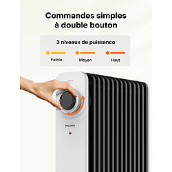 Avis PELONIS Radiateur à huile 2500W, Radiateur à huile à économie d'énergie 13 ailettes Blanc