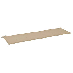 Decoshop26 Coussin de banc de jardin Beige 180 x 50 x 3 cm DEC021756