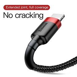 Wewoo Câble USB 1.5A 2m Nylon Weave pour Lightning, iPhone X / 8 & 8 Plus / 7 & 7 Plus / 6 & 6s & 6 Plus & 6s Plus / iPad Noir + Rouge