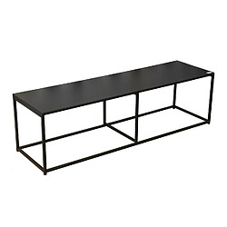 Urban Living Meuble TV design en métal Madison - L. 140 x H. 40 cm - Noir