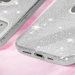 Avis Avizar Coque pour iPhone 14 Paillette Glitter Silicone Semi rigide Argent