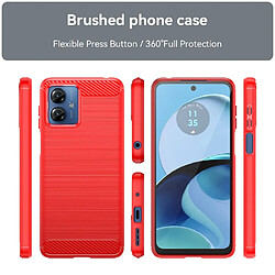 Htdmobiles Coque pour Motorola Moto G14 - housse etui silicone gel carbone + film ecran - ROUGE