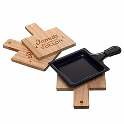 Acheter Paris Prix Lot de 4 Supports à Poêlon Raclette 13cm Naturel