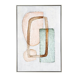 Pegane Tableau peinture à l'huile sur toile, peinte à la main avec cadre en bois argenté - Longueur 60 x Profondeur 4 x Hauteur 90 cm