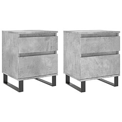 Maison Chic Lot de 2 Tables de chevet,Table de nuit,Table d'appoint pour salon gris béton 40x35x50 cm bois d’ingénierie -MN94019