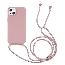 Coque en TPU anti rayure avec lanière réglable rose foncé pour votre Apple iPhone 13 6.1 pouces