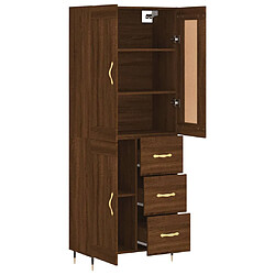 Avis vidaXL Buffet haut Chêne marron 69,5x34x180 cm Bois d'ingénierie