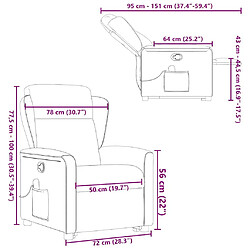 vidaXL Fauteuil inclinable de massage Vert foncé Tissu pas cher