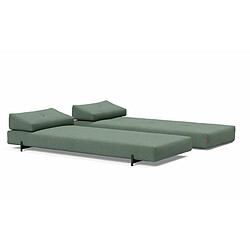 Inside 75 Méridienne design SIGMUND INDU Elegance, Green convertible lit 160*200 cm pieds Acier noir