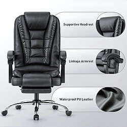 Avis Chaise de bureau avec repose-pieds - Rattantree Chaises de bureau avec support lombaire Ergonomique - Chaise de bureau exécutive Fauteuil inclinable - Chaise de bureau d'ordinateur Dossier réglable - Noir