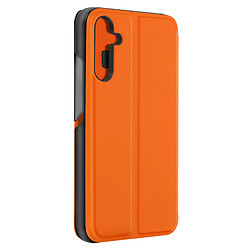 Avizar Étui Folio pour Galaxy A34 5G Clapet Fenêtre D'Affichage Support Vidéo Orange