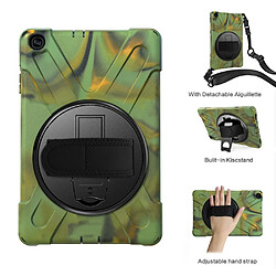 Coque en TPU + Silicone avec béquille combinée pivotante à 360 ° et sangle camouflage pour votre Samsung Galaxy Tab A 10.1 (2019) SM-T515