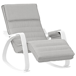 Maison Chic Chaise à bascule | Fauteuil Relax, design moderne Gris clair Tissu -GKD85240