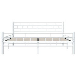 Acheter vidaXL Cadre de lit et tête de lit sans matelas blanc 160x200 cm métal