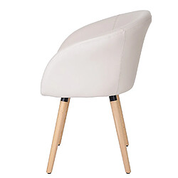 Avis Mendler Chaise de salle à manger Malmö T633, fauteuil, design rétro des années 50 ~ similicuir, crème