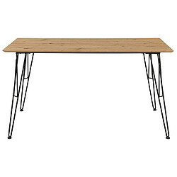 Table à manger en chêne clair et métal noir - L.140 x H.75 x P.80 cm -PEGANE-