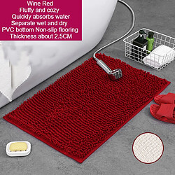 LUUCOZK Tapis de bain antidérapants, absorbants, à séchage rapide, décoration de salle de bain, AA8768, rouge vin-40X60CM