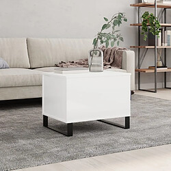 Maison Chic Tabls basse,Table Console pour salon Blanc brillant 60x44,5x45 cm Bois d'ingénierie -MN54090