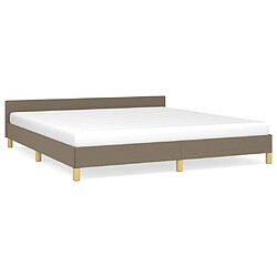 Maison Chic Lit adulte - Cadre Structure de lit avec tête de lit Contemporain Taupe 160x200 cm Tissu -MN46640