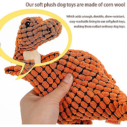 Jouet Dino indestructible et robuste, jouet pour chien grinçant pour les mâcheurs agressifs, jouet en peluche pour chien