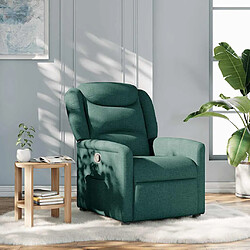 vidaXL Fauteuil inclinable Vert foncé Tissu