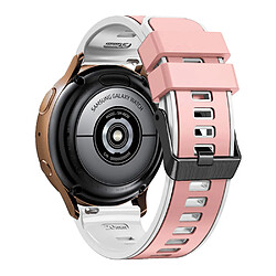 Bracelet en silicone 20 mm, double couleur pour votre Samsung Galaxy Watch3 41mm/Gear Sport/Garmin Vivomove 3 - Rose clair/blanche