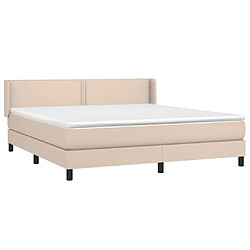 Avis Maison Chic Structures de lit + matelas,Lit à sommier tapissier avec matelas Cappuccino 180x200 cm -MN41733