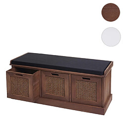 Mendler Banc HWC-J49, banc rembourré Banc de vestiaire 47x110x40cm ~ marron, rembourrage noir