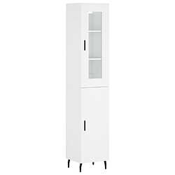 vidaXL Buffet haut Blanc 34,5x34x180 cm Bois d'ingénierie