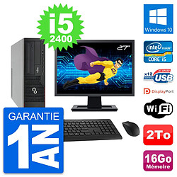 PC Fujitsu E910 DT Ecran 27" Intel i5-2400 RAM 16Go Disque 2To Windows 10 Wifi - Occasion