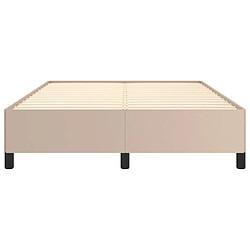 Maison Chic Lit adulte - Lit simple Cadre de lit,Structure du lit Contemporain Cappuccino 140x200 cm Similicuir -MN77093 pas cher