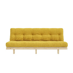 Inside 75 Banquette convertible futon LEAN pin coloris miel couchage 130x190 cm.